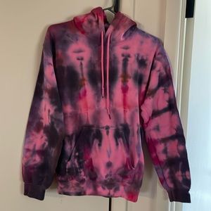 Small pink tie dyed hoodie